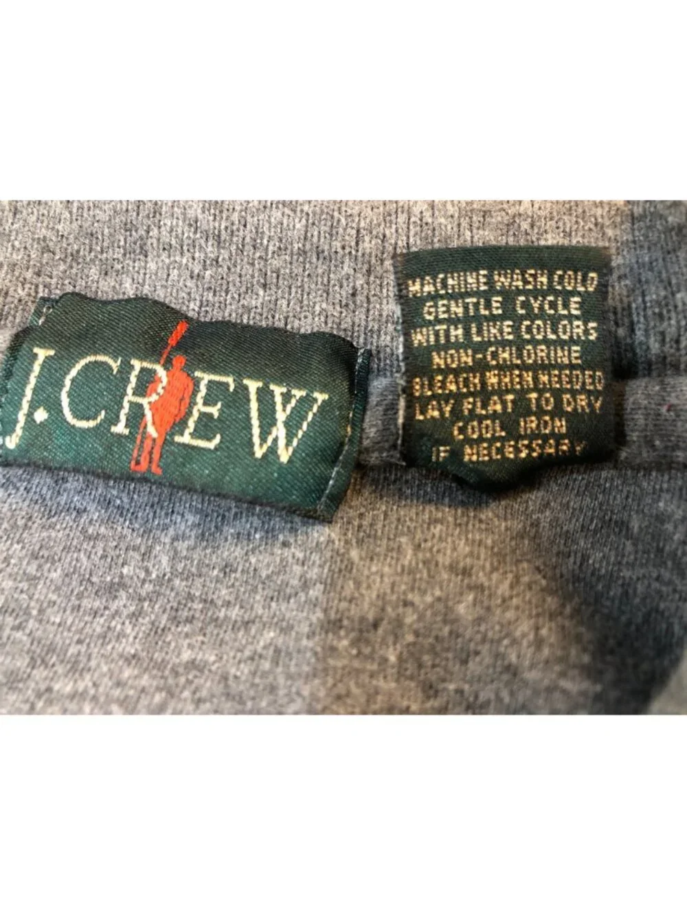J Crew Oarsman Cotton Short Sleeve Gray Polo Collegiate Preppy Coastal Size M